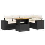 vidaXL Salon de jardin 6 Pièces avec coussins noir résine tressée