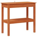 vidaXL Table console avec étagère Brun Ciré 80 x 40 x 75 cm Pin massif