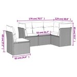 vidaXL Salon de jardin avec coussins 5 Pièces beige résine tressée