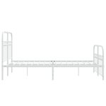 vidaXL Cadre de lit métal avec tête de lit/pied de lit blanc 120x190cm