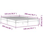 vidaXL Cadre de lit chêne marron 140x200 cm bois d'ingénierie et métal
