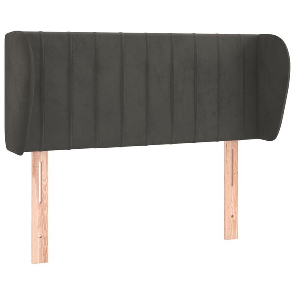 vidaXL Tête de lit avec oreilles Gris foncé 93x23x78/88 cm Velours