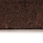 Vidaxl tapis chindi tissé à la main cuir 120 x 170 cm marron