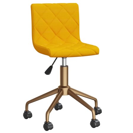 vidaXL Chaise pivotante de salle à manger Jaune moutarde Velours