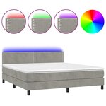 vidaXL Sommier à lattes de lit avec matelas LED Gris clair 180x200 cm