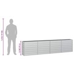 vidaXL Lit surélevé de jardin 320x40x77 cm Acier galvanisé Argenté