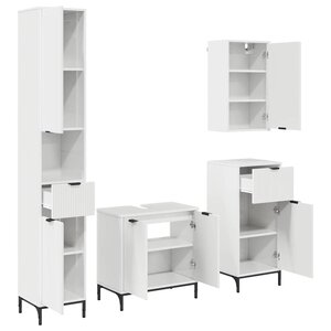 vidaXL Ensemble de mobilier de salle de bain avec porte Blanc brillant