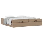 vidaXL Cadre de lit avec matelas avec matelas 2 Pièces Tan PVC
