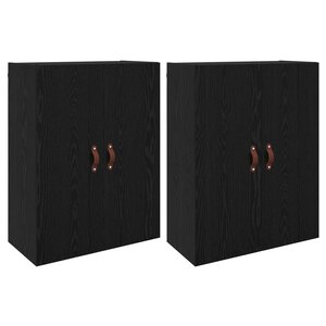 vidaXL Armoire Murale Montage mural 2 Pièces Chêne noir 69 5 x 34 x 90 cm