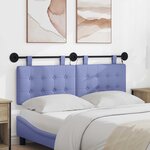 vidaXL Tête de lit suspendue Avec lumière LED Bleu denim Tissu