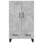vidaXL Buffet haut gris béton 69 5x31x115 cm bois d'ingénierie