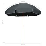 vidaXL Parasol de jardin avec mât en acier 300 cm anthracite