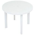 vidaXL Table de jardin Blanc 89 cm Plastique