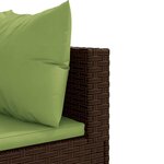 vidaXL Salon de jardin avec coussins 7 Pièces marron résine tressée