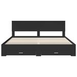 vidaXL Cadre de lit Noir et argent 200 x 200 cm Bois d'ingénierie