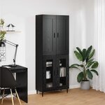 vidaXL Haut Armoire 2 Pièces Chêne noir Bois d'ingénierie