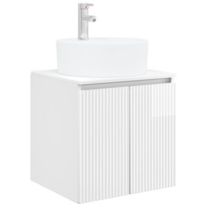 vidaXL Vanité de lavabo mural Blanc brillant 49 5 x 44 5 x 65 cm