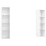 vidaXL Meubles TV muraux 2 Pièces Blanc brillant Bois d'ingénierie