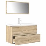 vidaXL Ensemble de meubles de salle de bain 3 Pièces chêne sonoma