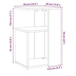 vidaXL Table d'appoint chêne artisanal 50x30x50 cm bois d'ingénierie