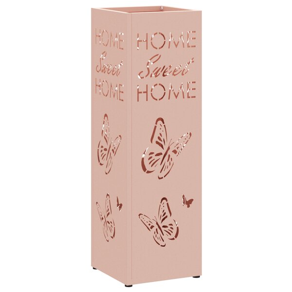 vidaXL Porte-parapluies Rose Métal Moyenne Décorations