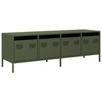 vidaXL Meuble TV vert olive 135x39x43 5 cm acier laminé à froid