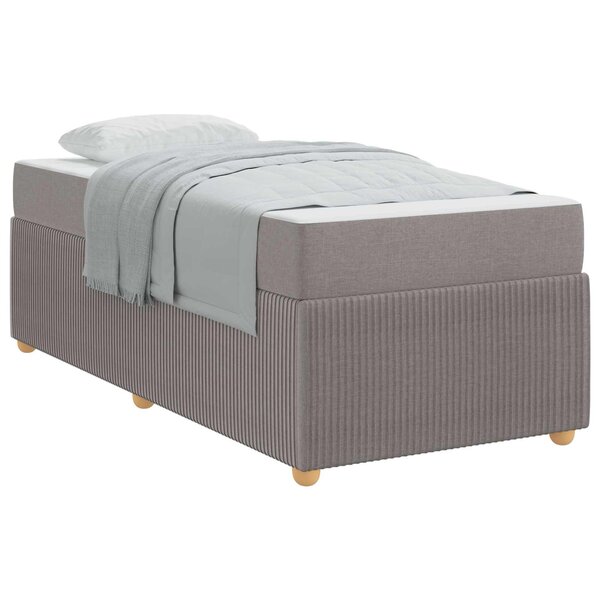 vidaXL Cadre de lit avec matelas Taupe 90 x 190 cm tissu