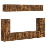 vidaXL Ensemble meuble TV 5 Pièces Chêne fumé Bois d'ingénierie