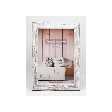 Cadre photo en bois 20x30cm - Blanc vintage ZEP