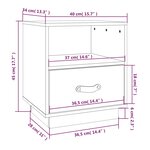 vidaXL Table de chevet Blanc 40x34x45 cm Bois de pin massif