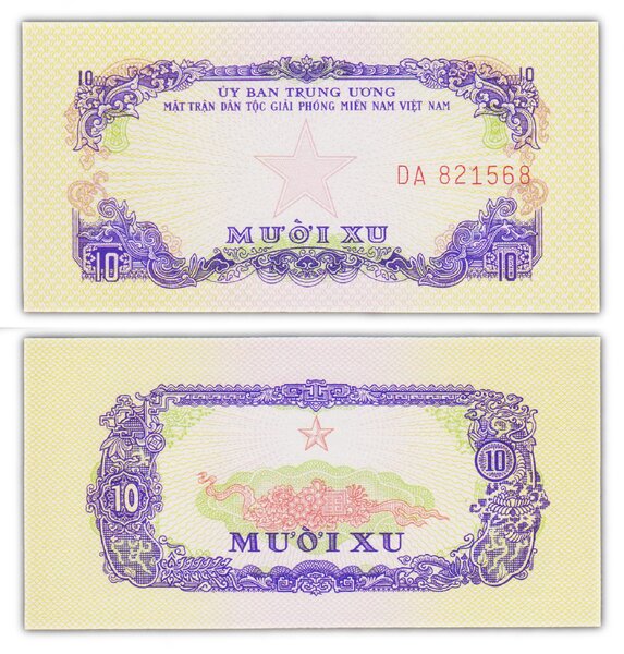 Billet de Collection 10 xu 1963 Sud Vietnam - Neuf - PR1 Viet Cong