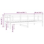 vidaXL Lit de jour marron miel bois de pin massif 80x200 cm