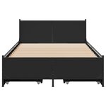 vidaXL Cadre de lit avec tiroirs sans matelas noir 100x200 cm