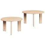 vidaXL Table basse 2 Pièces Naturel Bois de pin massif
