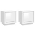 vidaXL Tables de chevet 2Pièces blanc brillant 44x35x45cm bois ingénierie