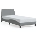 vidaXL Cadre de lit sans matelas gris clair 90x200 cm tissu