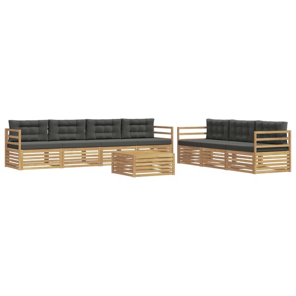 vidaXL Ensemble de canapés d'extérieur 8 Pièces Blanc et anthracite