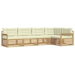 vidaXL Ensemble de canapés d'extérieur 6 Pièces Blanc et crème Polyester