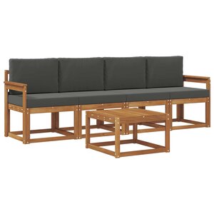 vidaXL Ensemble de canapés d'extérieur 5 pc Naturel et Anthracite
