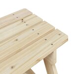 vidaXL Table de pique-nique pour 4 enfants avec parasol bois de sapin