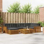 vidaXL Ensemble de canapés d'extérieur 7 pc Naturel et Anthracite