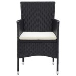 vidaXL Ensemble à dîner de jardin avec coussins 5 Pièces poly rotin noir