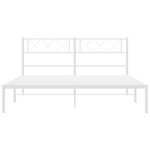 vidaXL Cadre de lit métal sans matelas et tête de lit blanc 135x190 cm