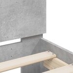 vidaXL Cadre de lit avec LED Gris béton 80 x 200 cm Bois d'ingénierie