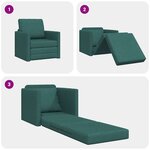 vidaXL Canapé-lit avec coussin Vert foncé 74 x 77 x 81 cm tissu