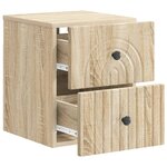 vidaXL Cabinet de chevet mural 2 Pièces Chêne Sonoma 33 x 34 5 x 40 cm