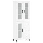 vidaXL Buffet haut Blanc 69 5x34x180 cm Bois d'ingénierie