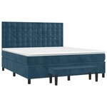 vidaXL Sommier à lattes de lit et matelas Bleu foncé 160x200cm Velours