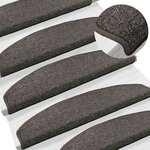 vidaXL Tapis d'escalier auto-adhésifs 15 Pièces Gris foncé