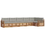 vidaXL Ensemble de canapés d'extérieur 6 Pièces Gris Naturel et Clair